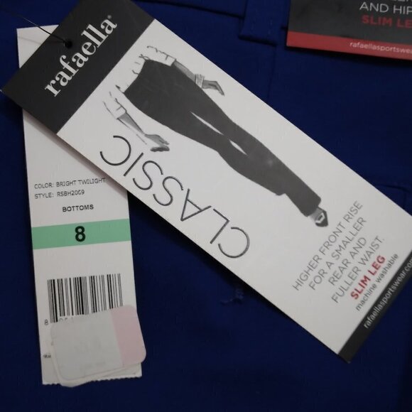 NWT Rafaella | Women's Curvy Fit Slim Leg Crop Ankle Pant Blue | Size 8 - Picture 9 of 11